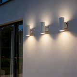 White Cylinder LED Wall Sconce, 20W/16W/10W, Dusk to Dawn Photocell , 2800 Lumens