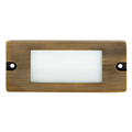 Brass lensed backless box step light in Antique Bronze finish