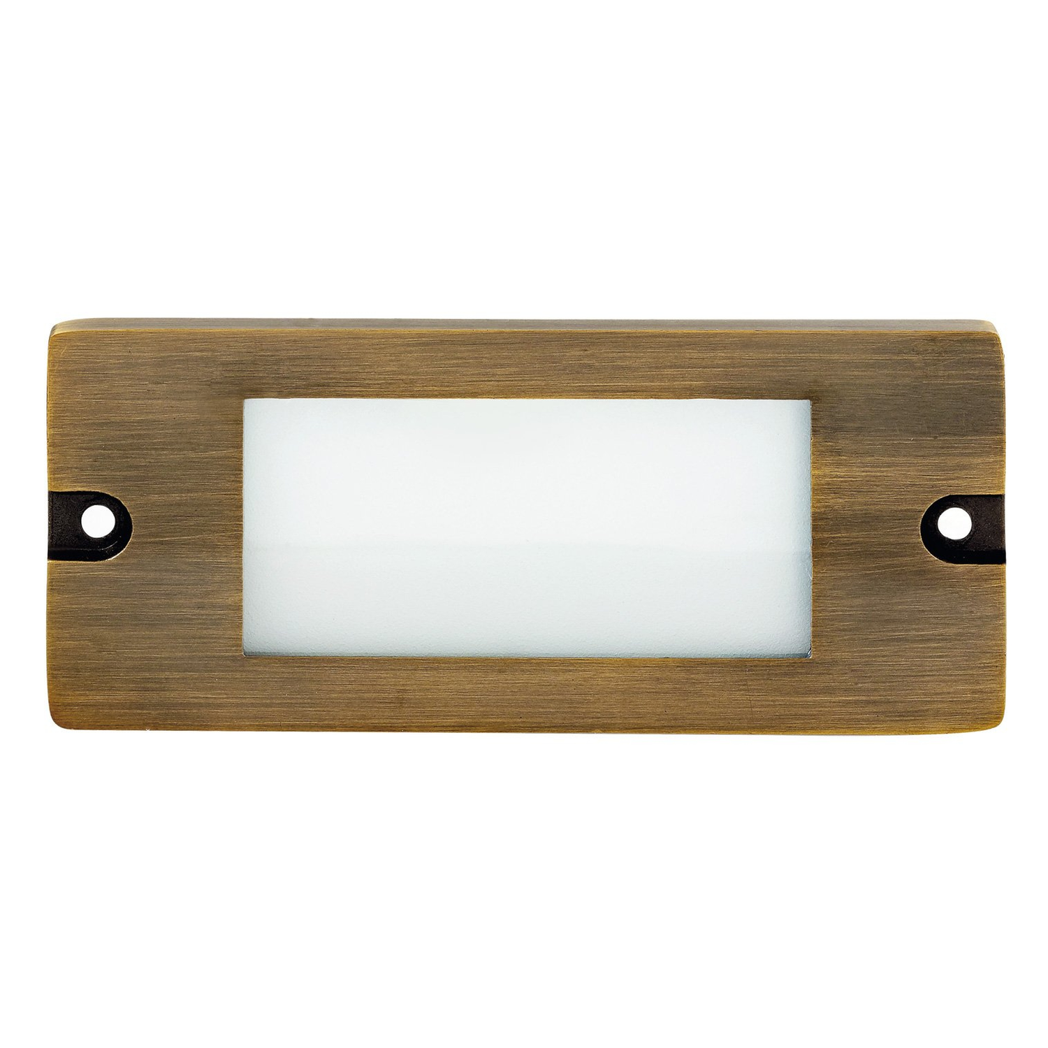Brass lensed backless box step light in Antique Bronze finish