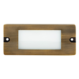 Brass lensed backless box step light in Antique Bronze finish
