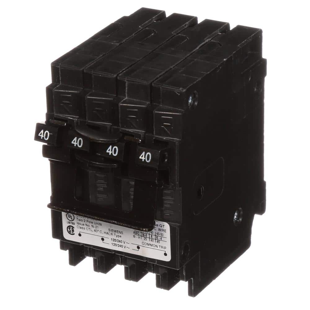 ORIGINAL : Siemens Type QT Quadplex Circuit Breaker, model Q22020CT2, product label detail, image 19