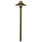 6.5 inch brass umbrella path light with 18 inch stem in antique bronze