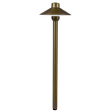 6.5 inch brass umbrella path light with 18 inch stem in antique bronze