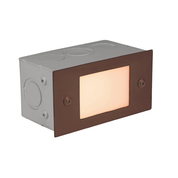 Old Copper lensed step light - front product view