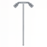 16 Inch Span Twin Path Light, 18 Inch Stem, Silver Plated, 60° Wide Beam Angle, 350 Lumens