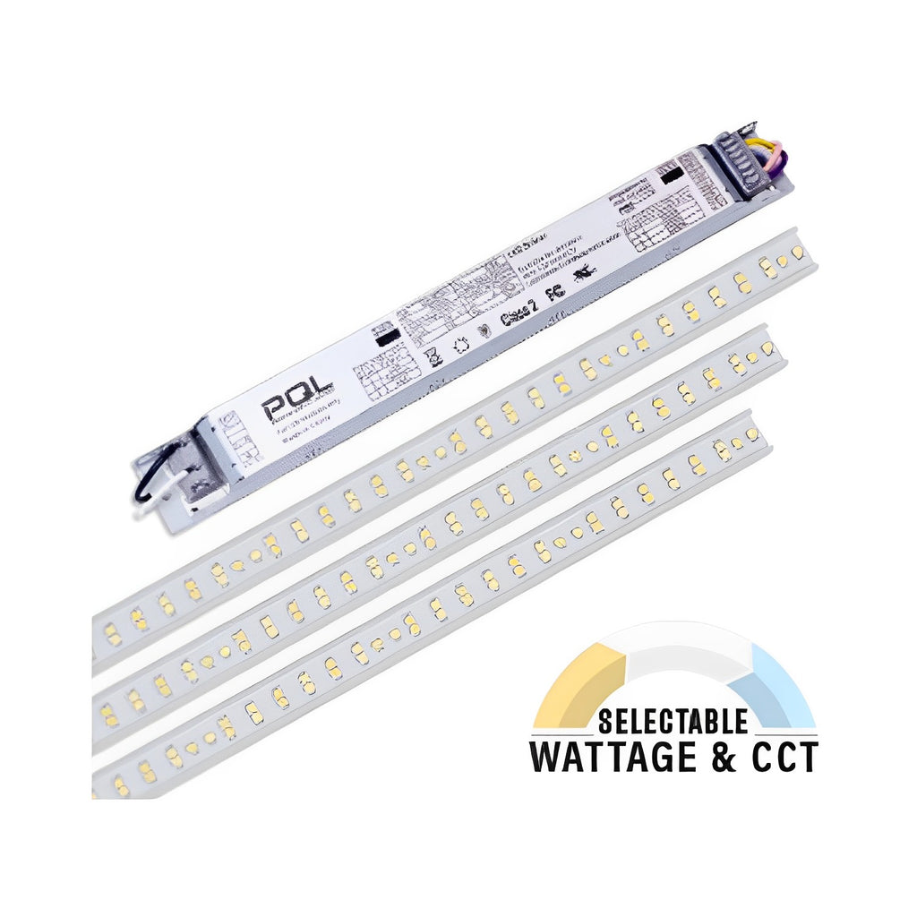 2x4 Color & Wattage Selectable Magnetic LED Retrofit Kit - 4 ft - 40W 30W 20W & 3500K 4000K 5000K - 6000LM - 0-10V Dimmable  - RoHS Compliant, ETL & DLC Premium Listed - Quick Easy Install 