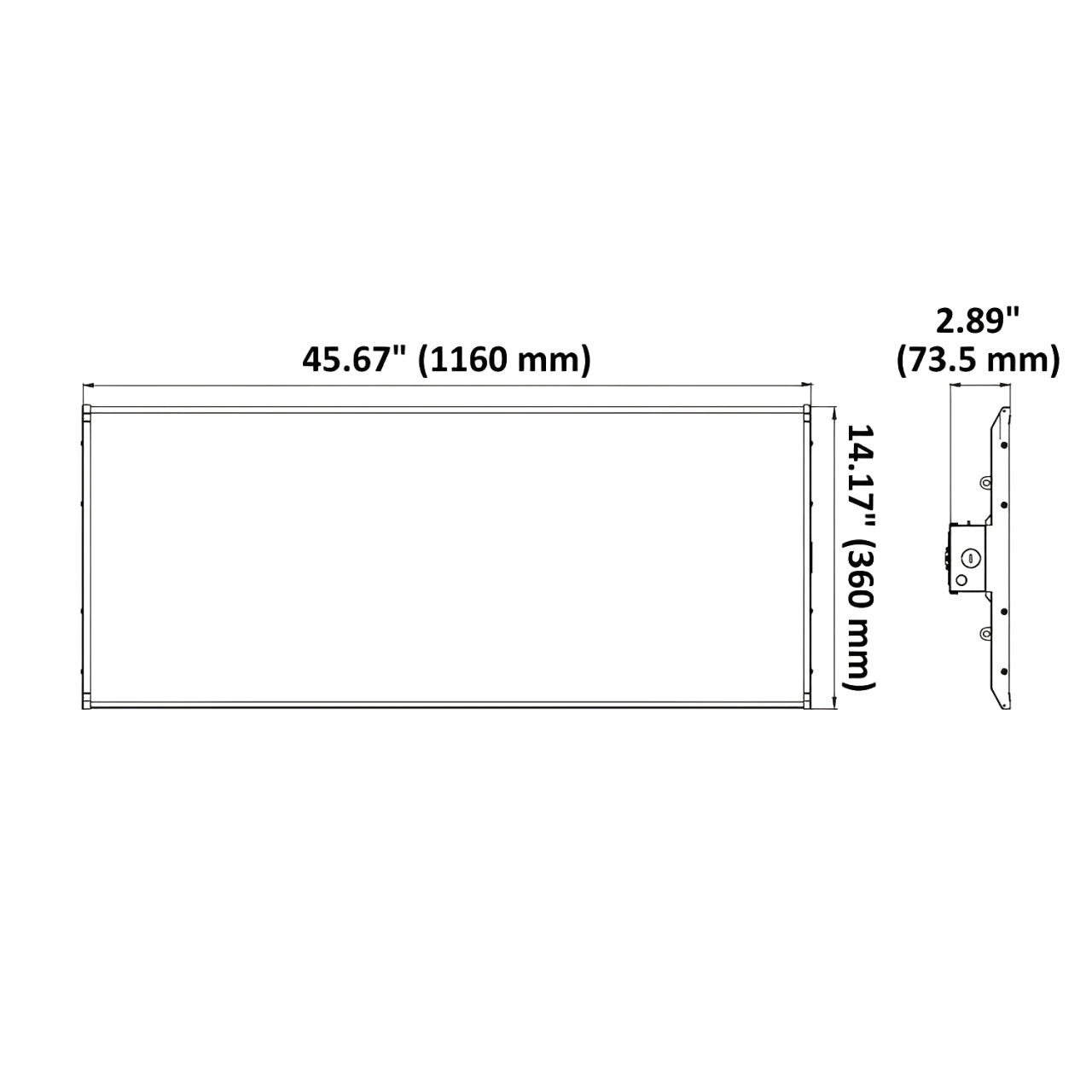 This linear LED High Bay fixture, measured in 4ft, brightens commercial spaces with high ceilings and delivers strong, uniform illumination without compromising efficiency.