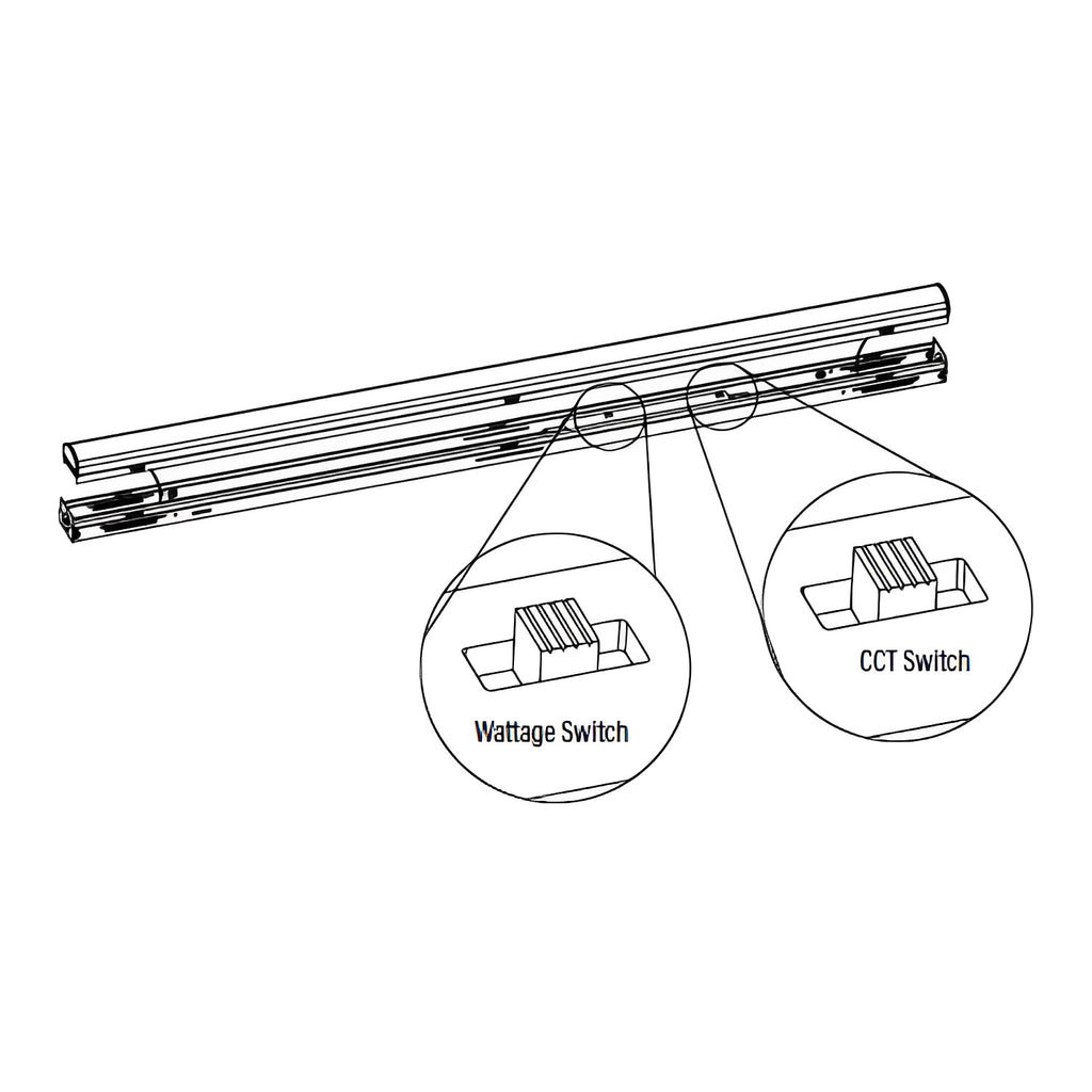 Wattage and CCT Switch of 4ft commercial led strip lights or dimmable led strip light