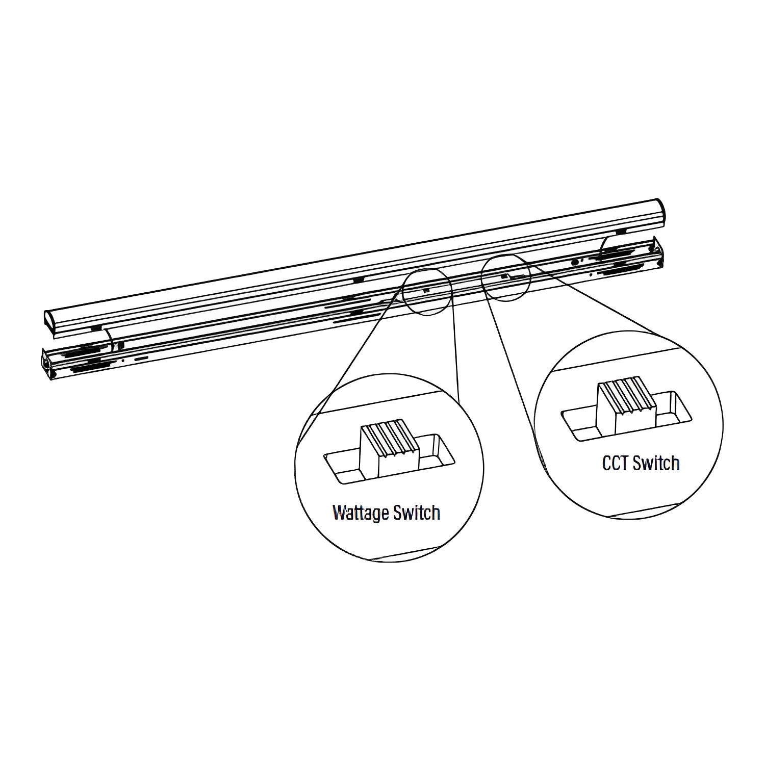 Wattage and CCT Switch of 4ft commercial led strip lights or dimmable led strip light