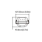led vapor light dimension in front view
