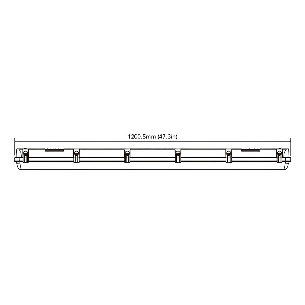 led vapor tight light fixture dimension