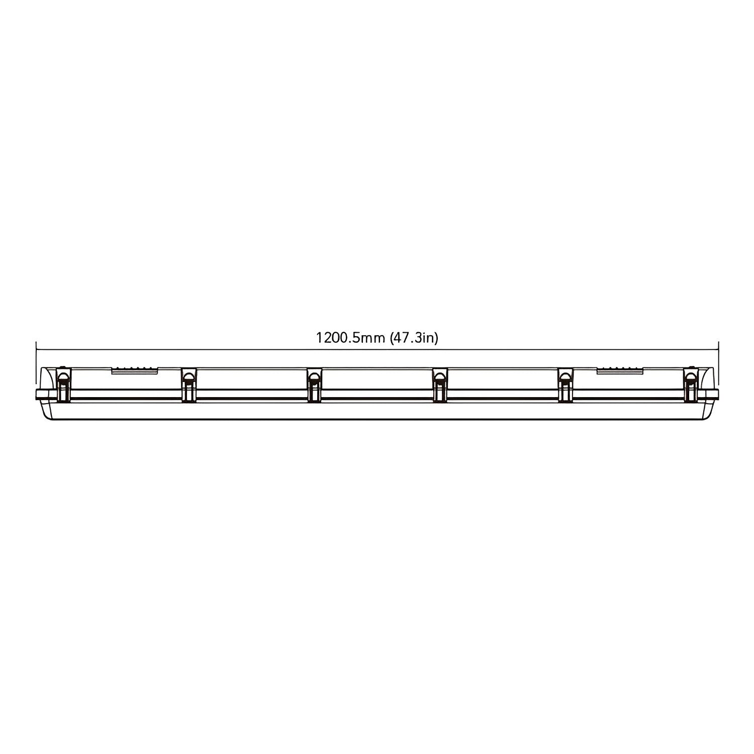 led vapor tight light fixture dimension
