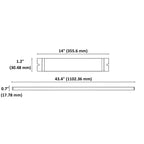 4 foot LED Magnetic Strip Retrofit Kit for 2x4 Linear Fixtures - Selectable Wattage & CCT - 40W 30W 20W & 3500K 4000K 5000K - 6000 Lumens Max - 0-10V Dimmable - 120-277V - RoHS Compliant, ETL & DLC Premium Listed Dimension