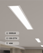 4ft LED Recessed Linear Light, 40W/35W/30W/25W/20W , Selectable Wattage & CCT, 5000 Lumens