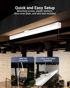 4ft LED Strip Light Fixture, 45/38W/34W, Selectable Wattage & CCT, 5850 Lumens