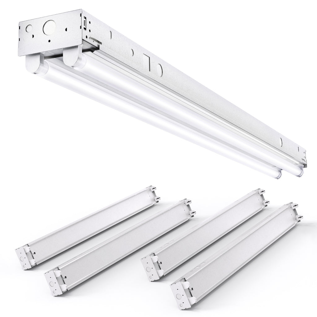 4ft T8 LED Ready Strip Light Fixture, Double-Lamp, Non-Shunted, Single-Ended