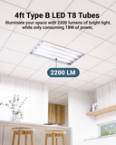 Ended Power: length: 4ft or 48-inches, diameter: approximately 1.12-inches. Includes a G13 Base and is a compatible LED replacement for T8, T10, T12 tubes. With an easy install you can convert to LED for instant energy savings (up to 85%). 1 LED tube equals 2 fluorescent tubes with a 18W LED and a 40W fluorescent. In addition, these tubes are instant on for immediate bright light.