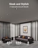 The fixture's compact design allows for versatile installation in various spaces. Seamless dimming capabilities (10%-100%) to fit any mood or decor.