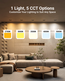 Choose various color temperatures (2700K/3000K/3500K/4000K/5000K) to your desired color setting. Easy CCT selection with the slider switch on light. 