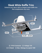 Airtight and IC rated, the Sunco Recessed Lighting Can 4-Inch New Construction are thermally protected to install in ceilings surrounded by insulation. Fast install for joist-type ceilings with bar hangars included.