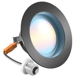 The 4" Selectable Smooth Retrofit (Black) is designed to seamlessly fit 4" recessed cans, enhancing ambiance and modernizing your space with ease.