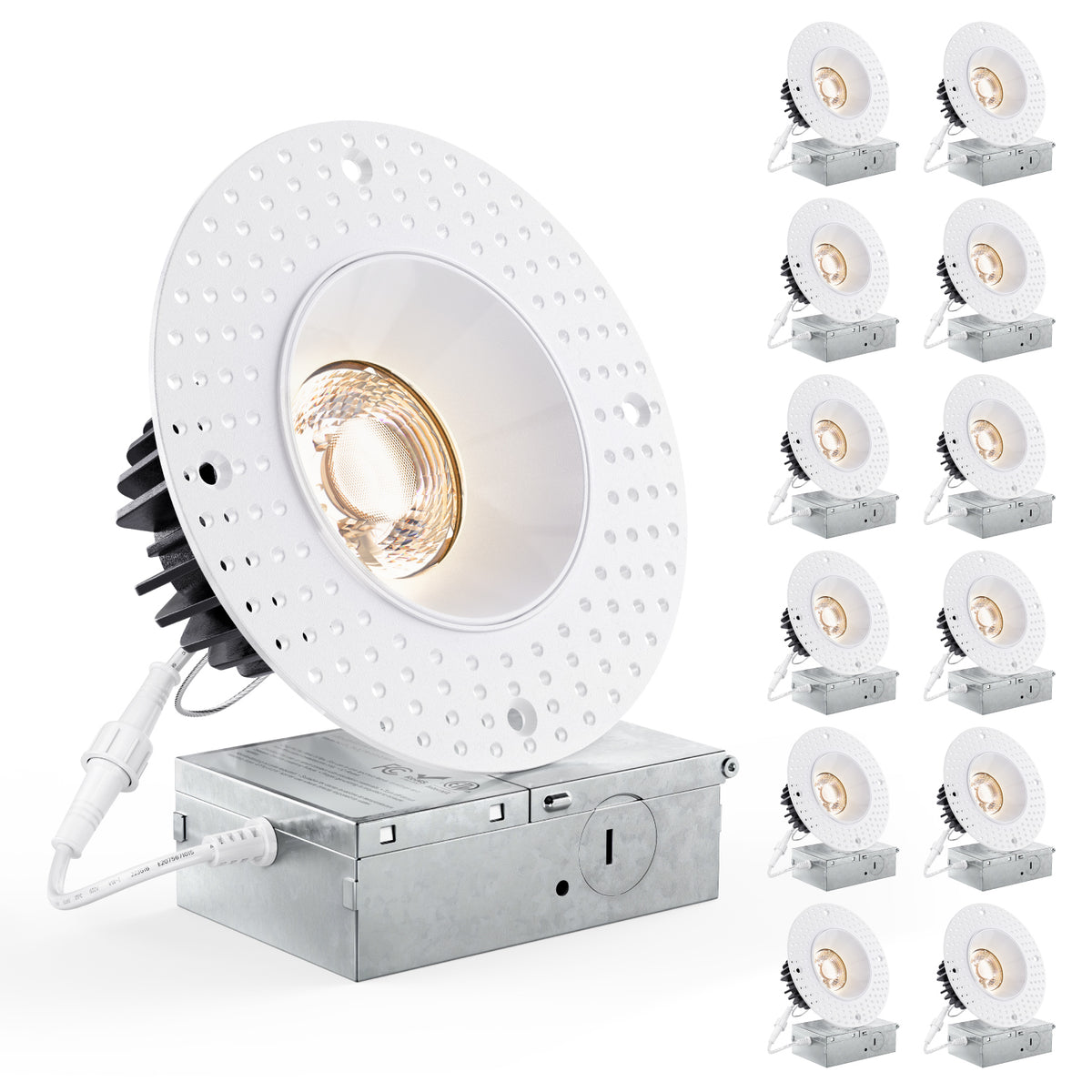 Recessed LED Lighting, 4 Inch, Trimless, Smooth Trim, Selectable CCT, 1000 Lumens