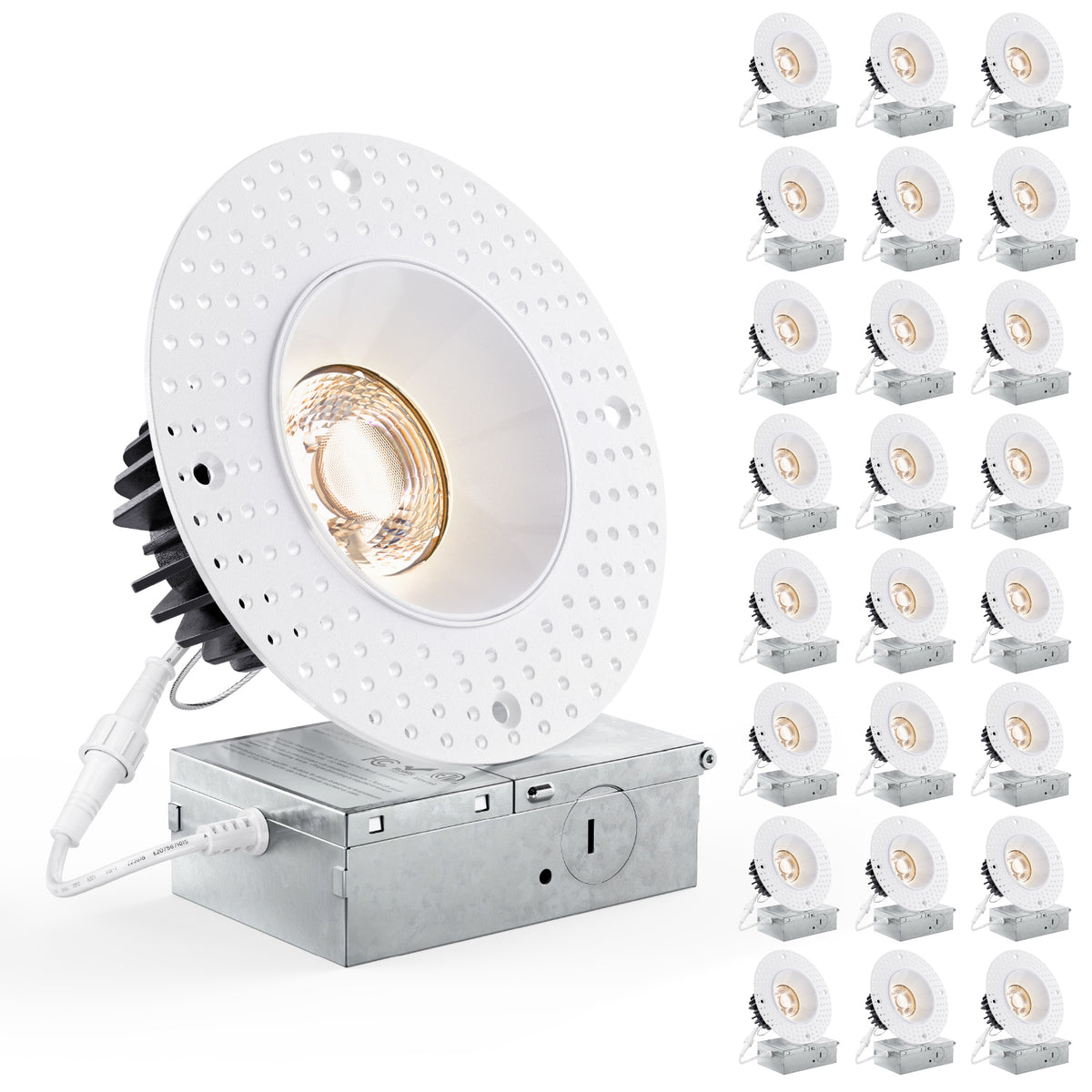 Recessed LED Lighting, 4 Inch, Trimless, Smooth Trim, Selectable CCT, 1000 Lumens