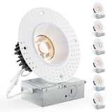 Recessed LED Lighting, 4 Inch, Trimless, Smooth Trim, Selectable CCT, 1000 Lumens