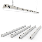 8ft LED Vapor Tight Fixture, 90W/75W/60W, Selectable Wattage & CCT, 11700 Lumens