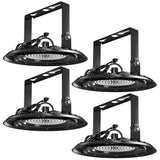 UFO High Bay 150W Plug & Play LED Fixture with U-Bracket, 2-Step Install, 19500 Lumens