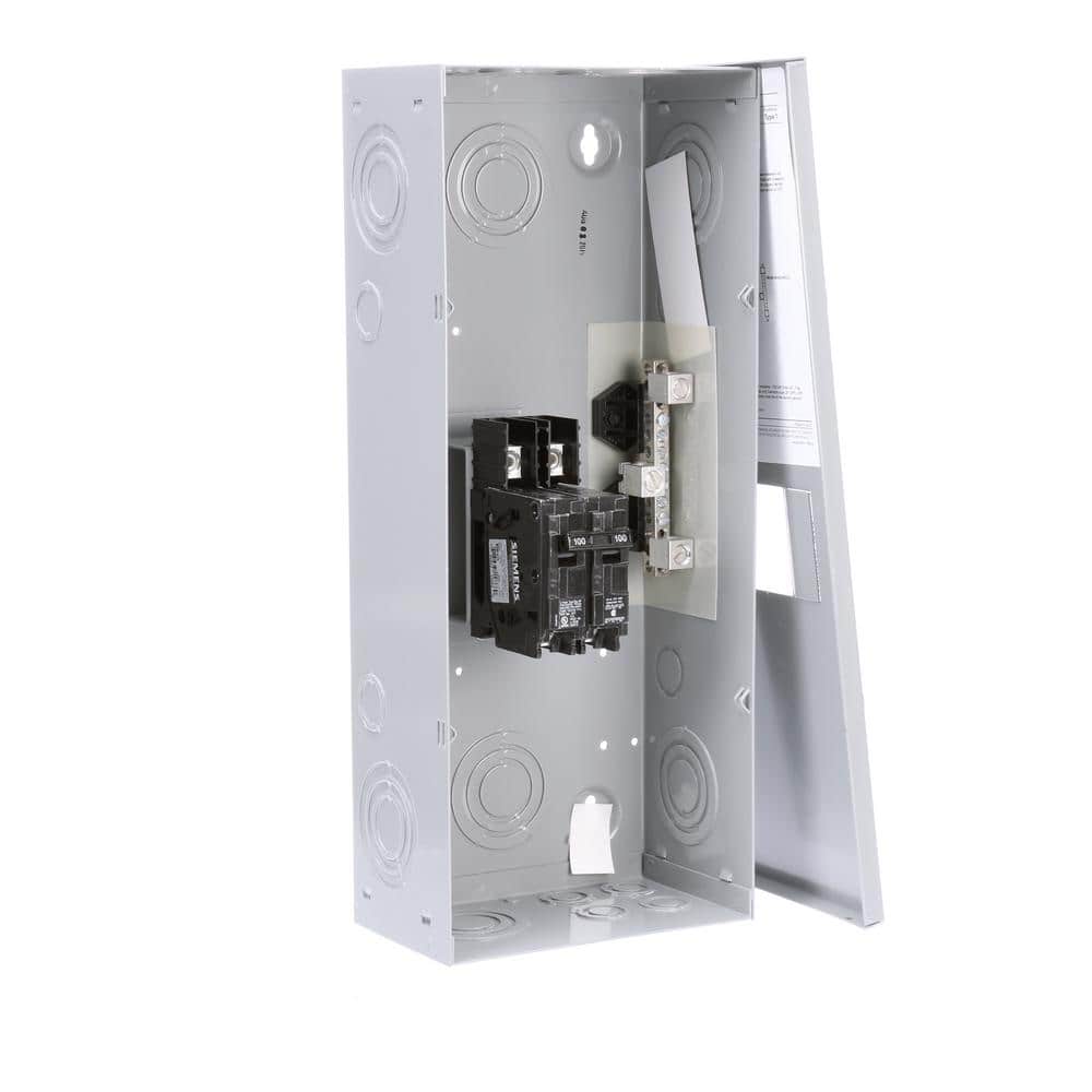 Siemens 100 Amp 2-Space 2-Circuit Small Main Breaker Indoor Load Center Enclosure Type EQ, model E0202MB1100, alternate product view 3