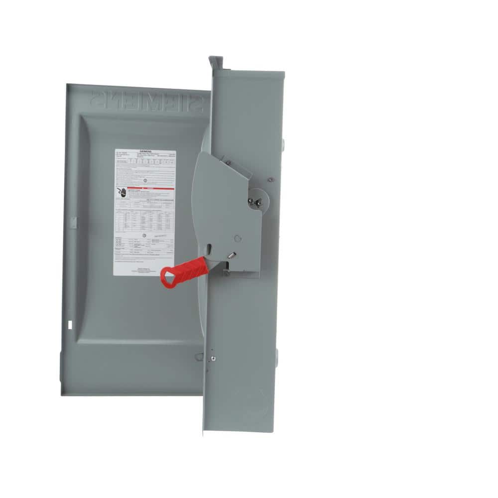 Siemens Heavy Duty 200 Amp 600-Volt 3-Pole Outdoor Fusible Safety Switch, model HF364R, alternate product view 2