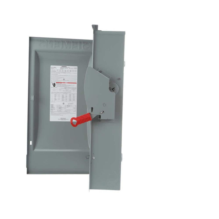 Siemens Heavy Duty 200 Amp 600-Volt 3-Pole Outdoor Fusible Safety Switch, model HF364R, alternate product view 2