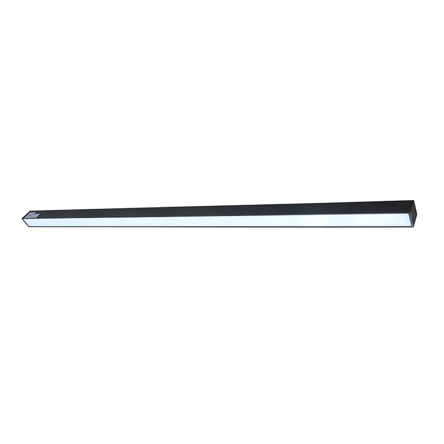 Black architectural linear pendant diffuser-side view