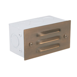 Brass 3-Louver step light in Antique Bronze