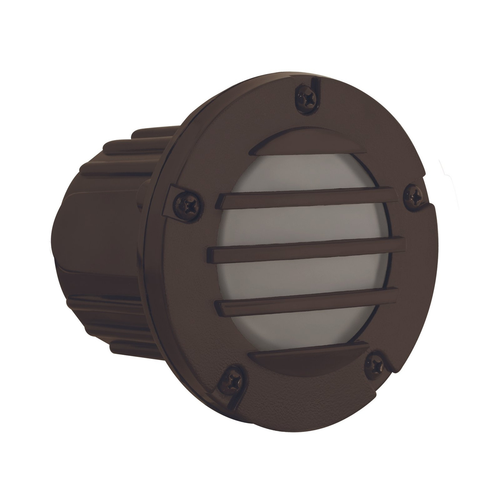 4-Louver step light in Bronze, front view