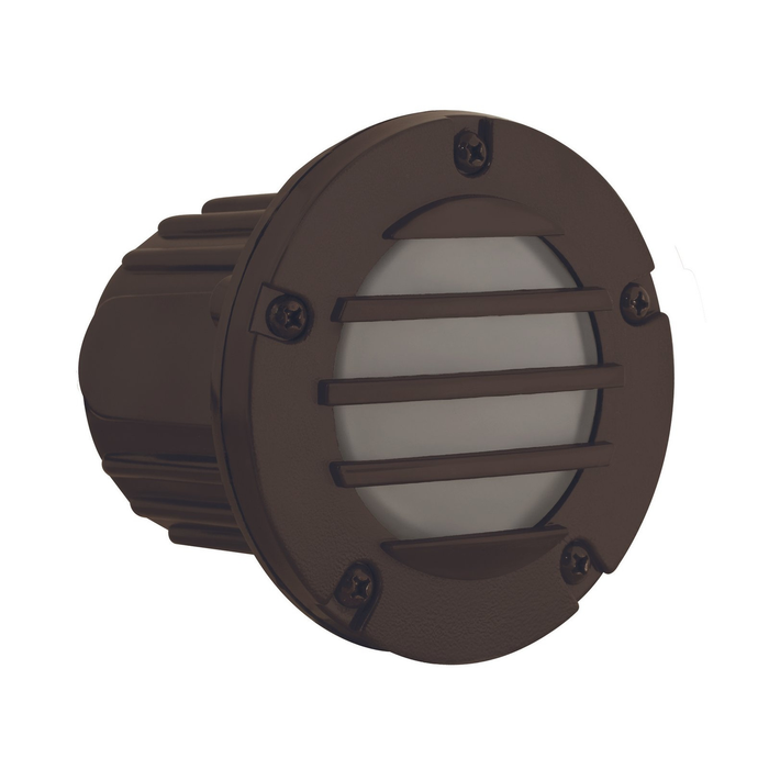 4-Louver step light in Bronze, front view