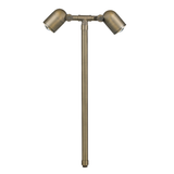 Brass Convex Lens Twin Path Light, 18 Inch Stem, Antique Bronze, 38° Beam Angle, 450 Lumens