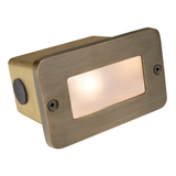 Brass Glass Lens Step Light, Recessed, 5-1/8 Inch, Antique Bronze, 250 Lumens