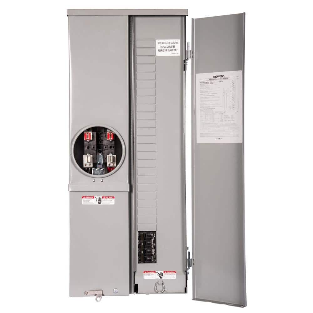 Siemens 200-Amp 24-Space 42-Circuit Surface Mount Solar Ready Meter Load Center Combination, model MC2442B1200ESV, alternate product view 2