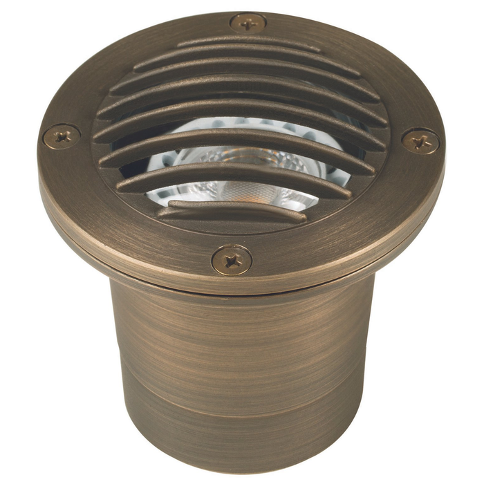 Antique bronze louvered round well light