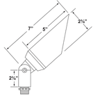 Dimension diagram of a hooded directional bullet landscape light