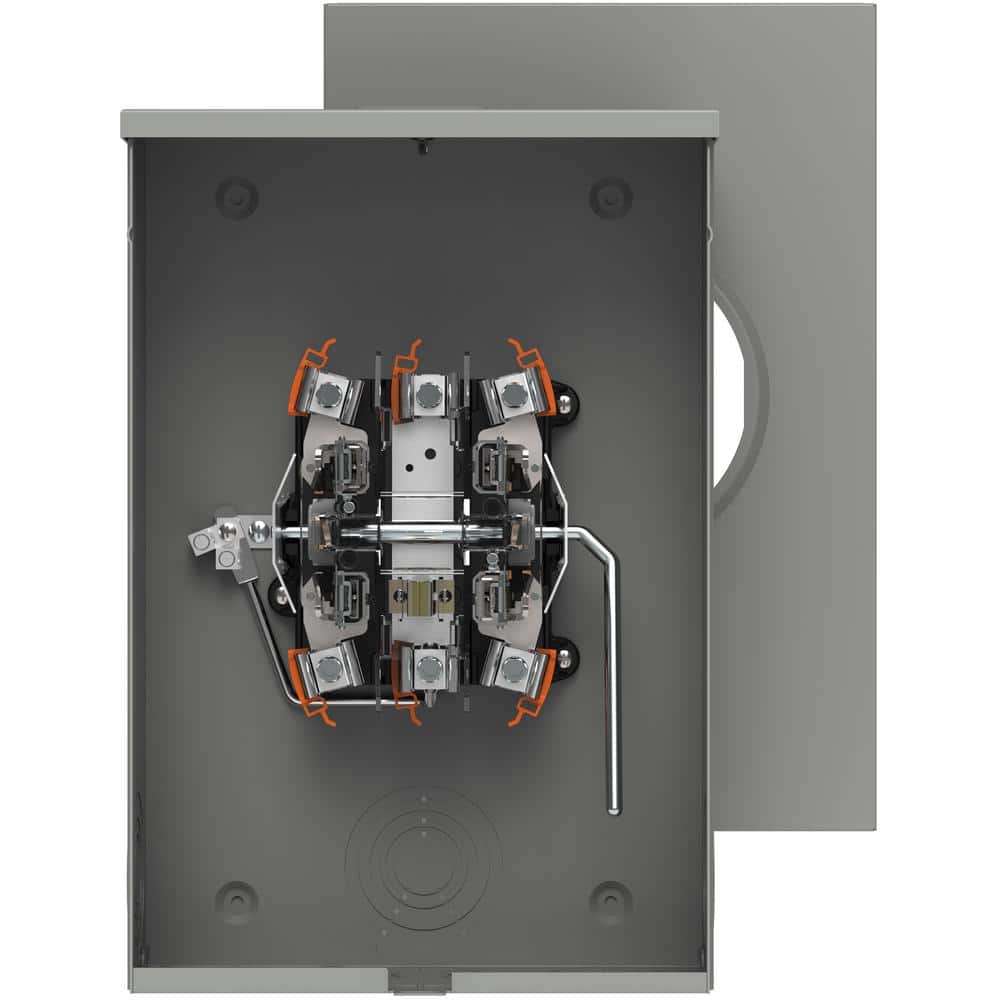Siemens 200 Amp 5 Jaw Lever-Bypass Ringless Overhead/Underground Fed Meter Socket, model S40405-02QG, product view