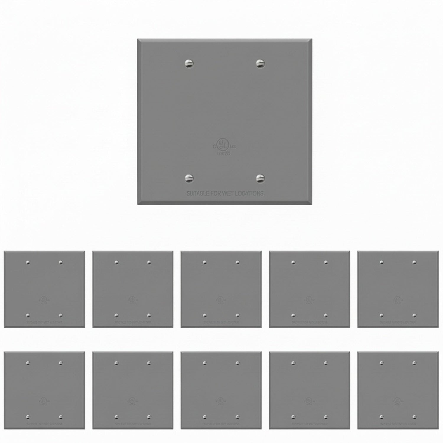 Enerlites 2-Gang Weatherproof Metal Blank Wall Plate