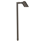 Brass Mini Single Head Path Light, 18 Inch Stem, Gun Metal, 45° Beam Angle, 270 Lumens