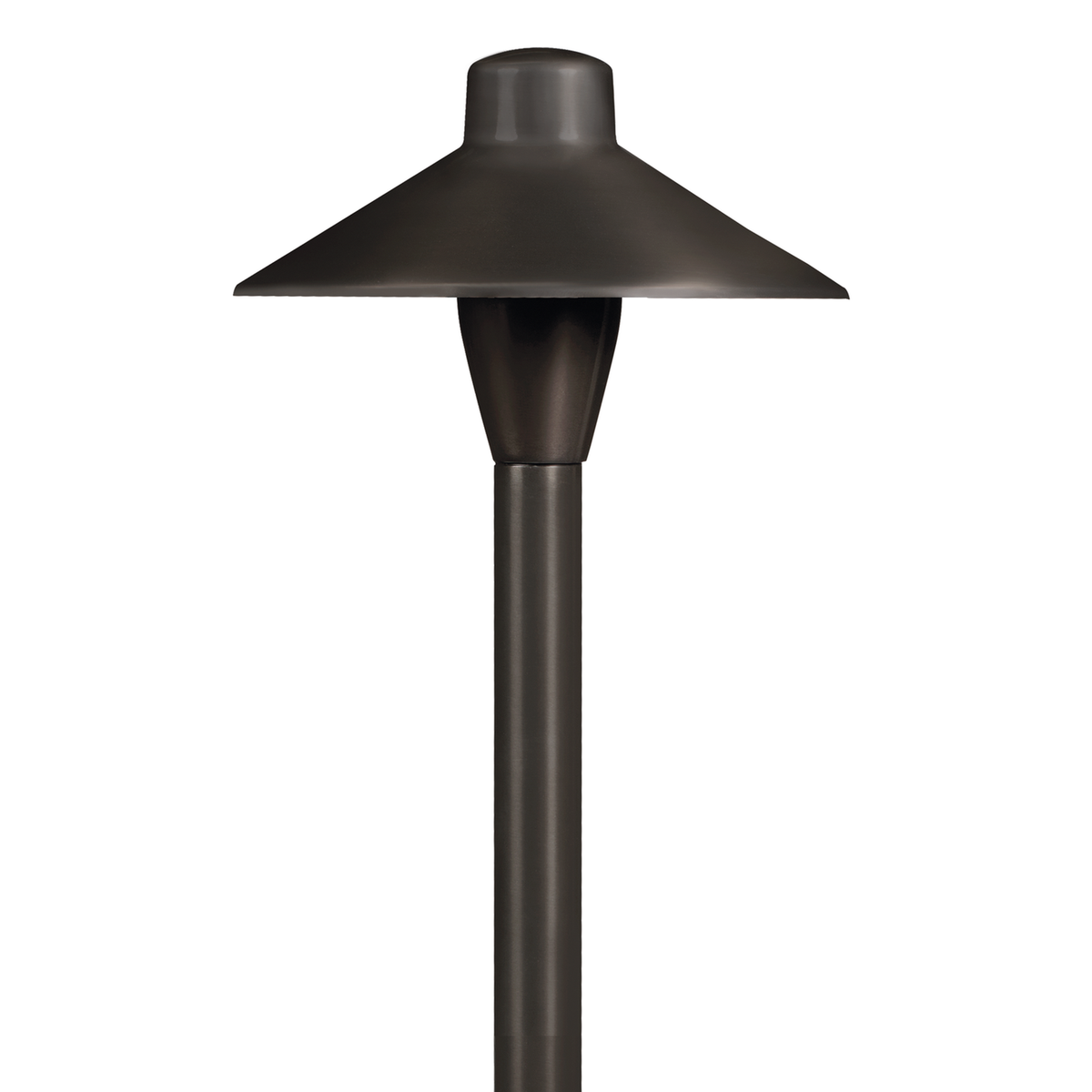 Close-up of 6.75 inch umbrella path light shade in antique bronze