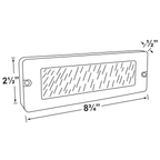 Brass lensed surface-mount brick step light dimensional drawing