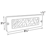 Brass lensed surface-mount brick step light dimensional drawing
