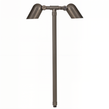 Brass Mini Twin Path Light, 24 Inch Stem, Gun Metal, 15° Narrow Beam Angle, 270 Lumens
