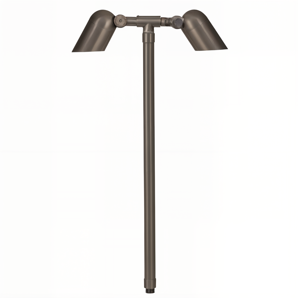 Brass Mini Twin Path Light in Gun Metal, close product view